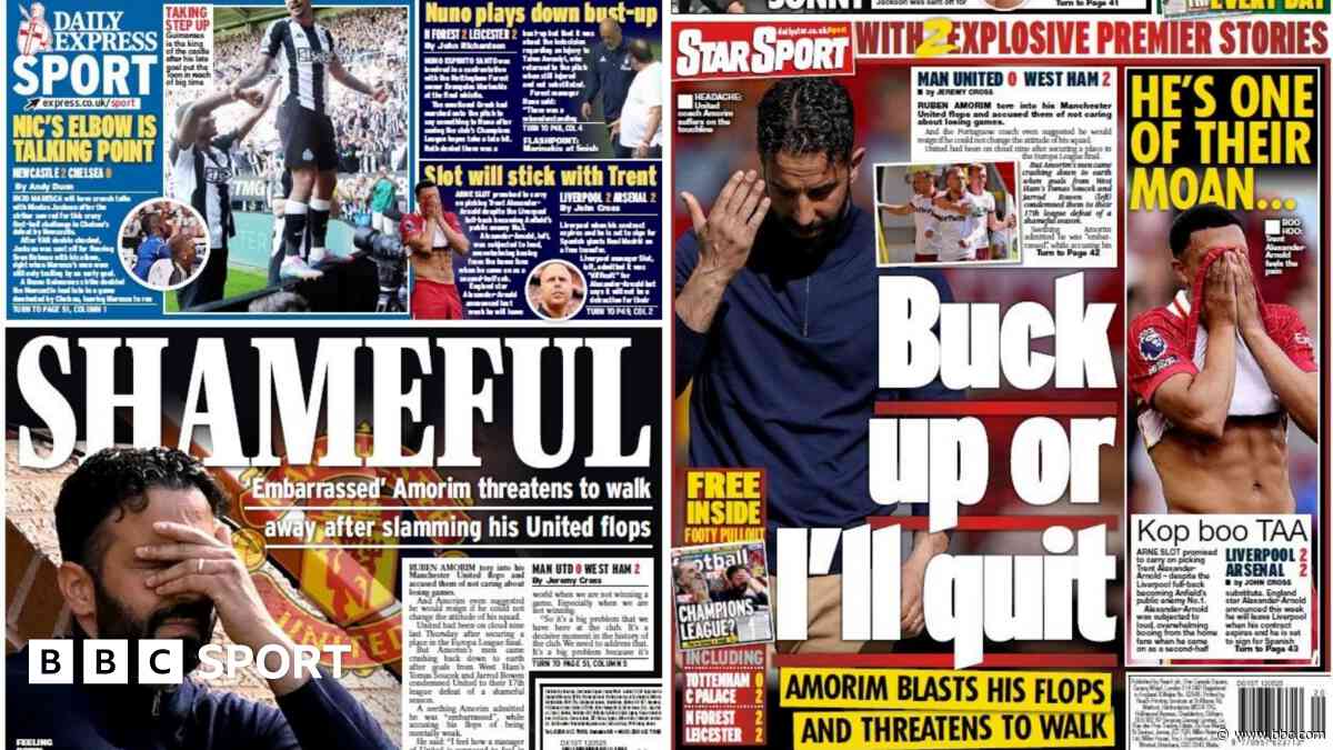 Monday&#39;s papers focus on Amorim&#39;s threat to walk away