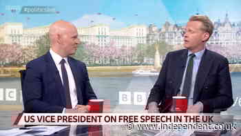 JD Vance’s ‘British Sherpa’ claims UK has more free speech offences than Putin’s Russia