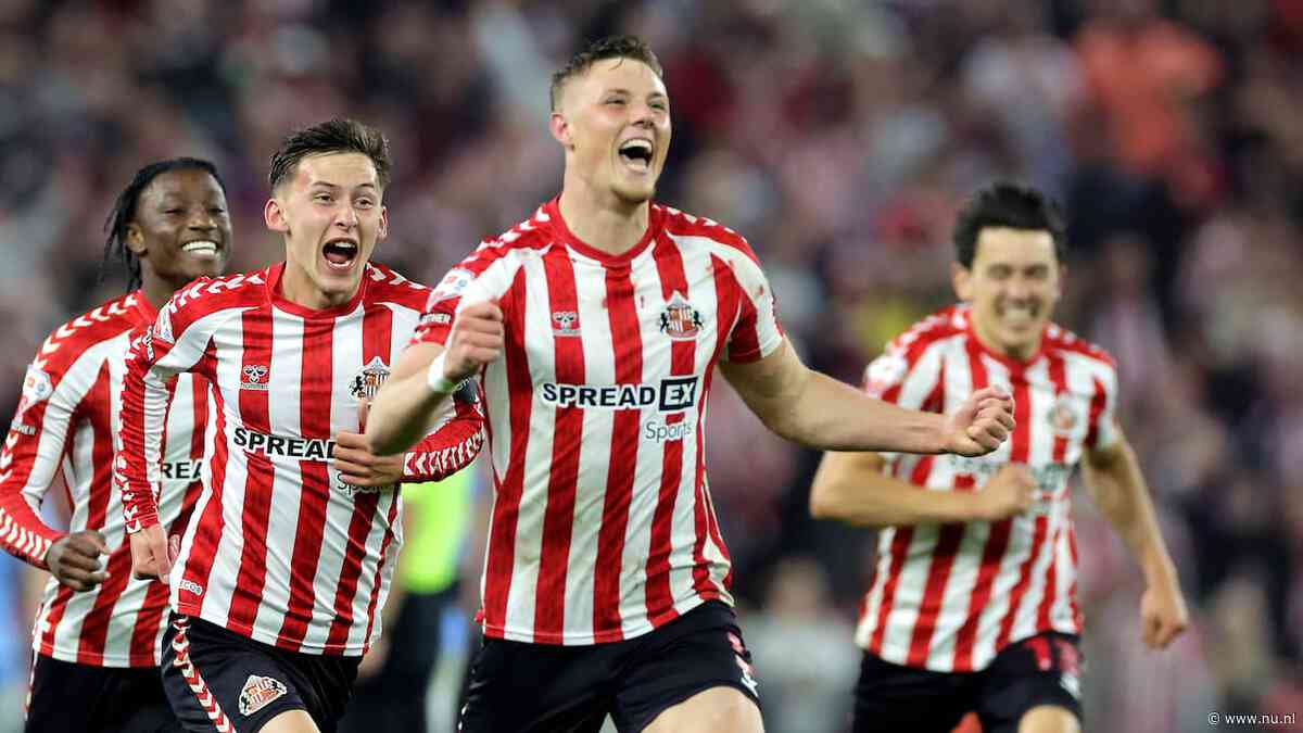 Sunderland één duel verwijderd van Premier League na goal in 122e minuut