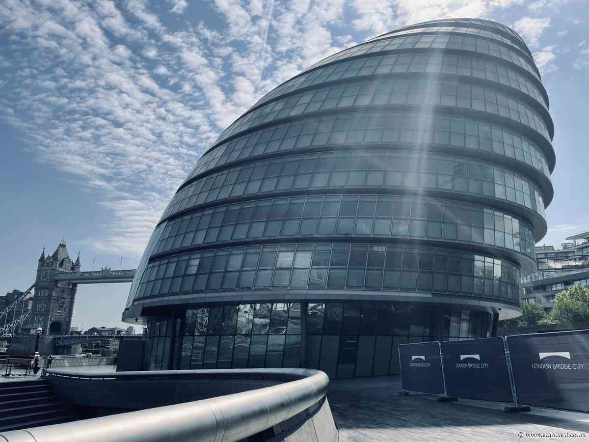 Boarded up and derelict: pictures show lack of progress in bringing London's old City Hall back to life