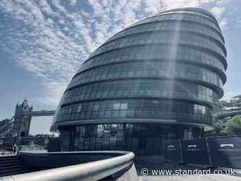 Boarded up and derelict: pictures show lack of progress in bringing London's old City Hall back to life