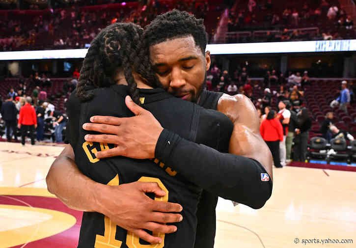NBA playoffs: Donovan Mitchell returns to court to sit on bench an hour after Cavaliers eliminated: &#39;We&#39;ll be back&#39;