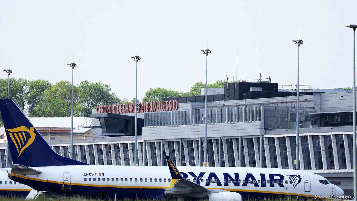 Ryanair plane bomb threat: Flights suspended at major Belgian airport and security perimeter set up around aircraft following alert