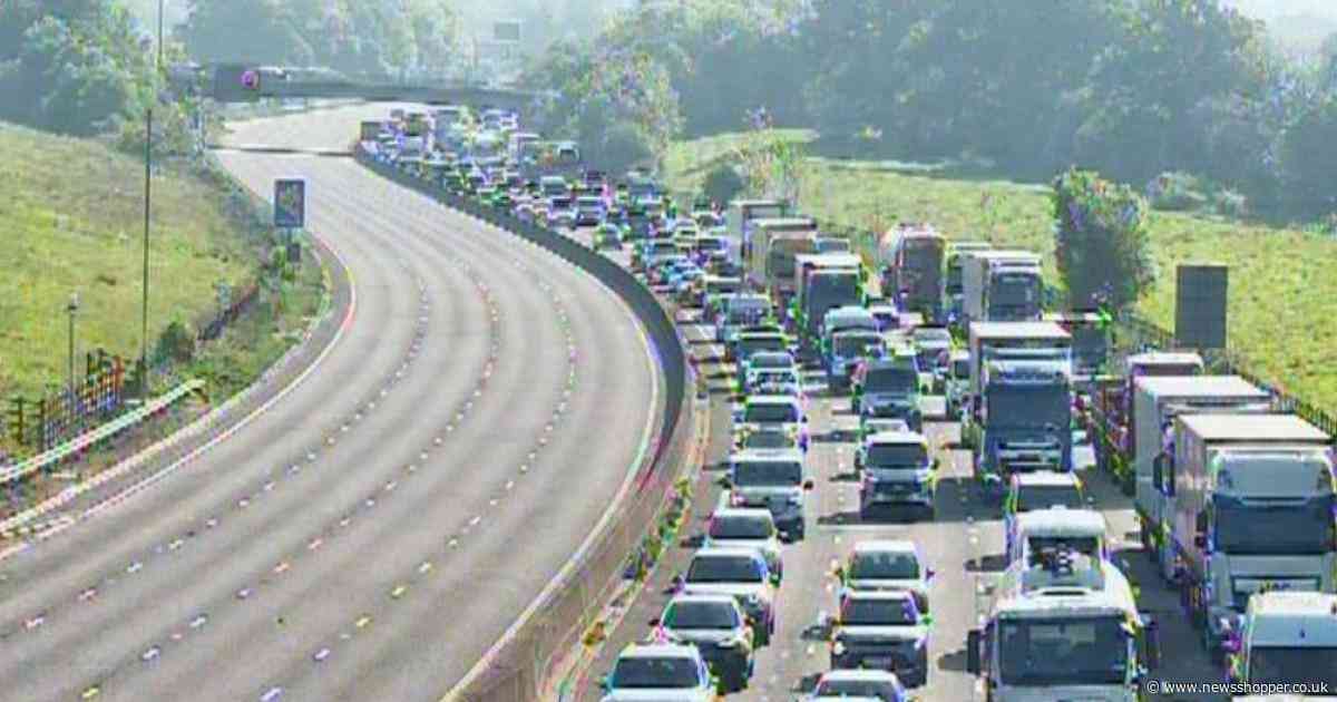 LIVE updates during M25 rush-hour gridlock as lorry overturns and fuel spills