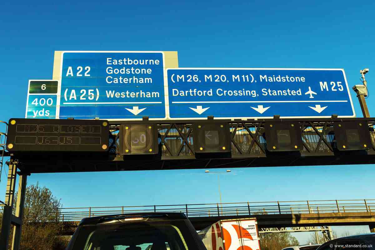 London travel news LIVE: Section of M25 closes during rush hour following waste lorry crash
