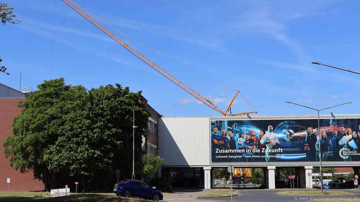 Was macht dieser gigantische Kran bei VW Salzgitter?