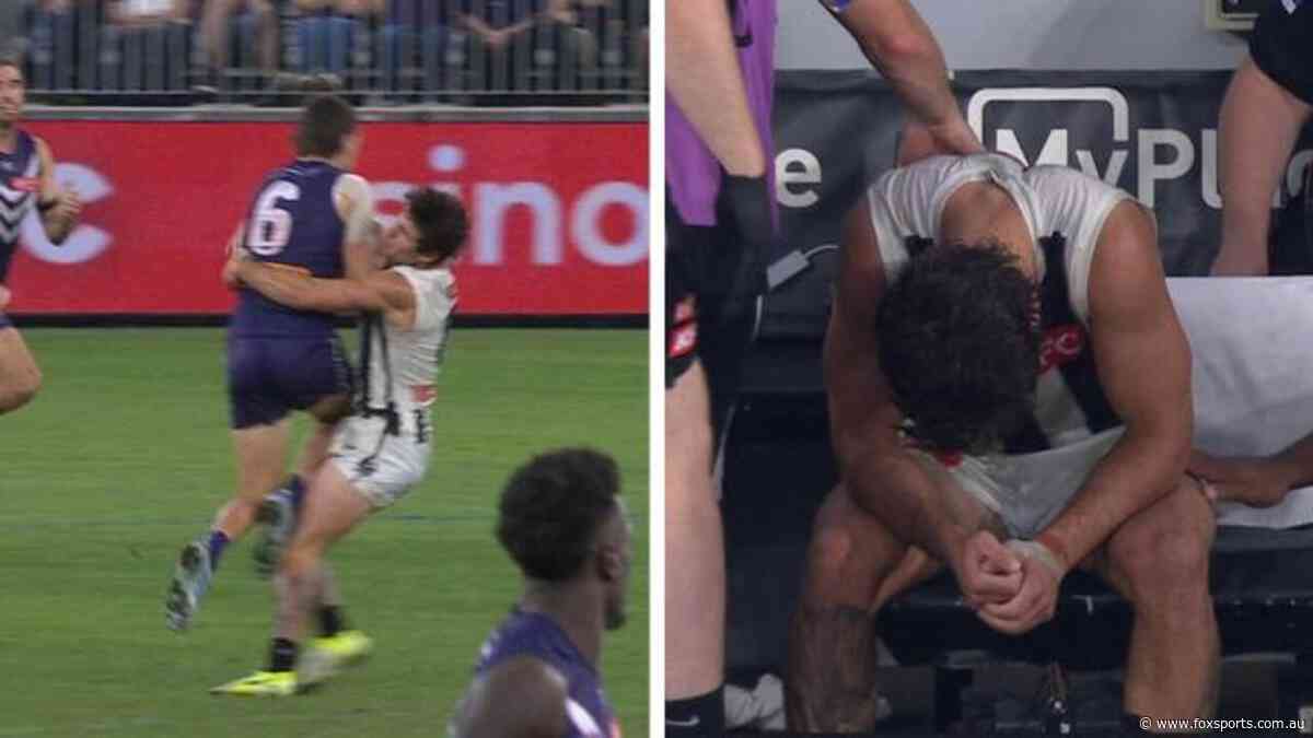 AFL forced into ugly backflip after blaming umpires for handling of Magpie’s concussion incident