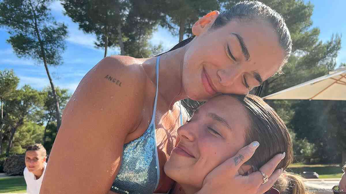 Dua Lipa wows in sequined bikini and shares adorable childhood snap with sister Rina in gushing birthday post