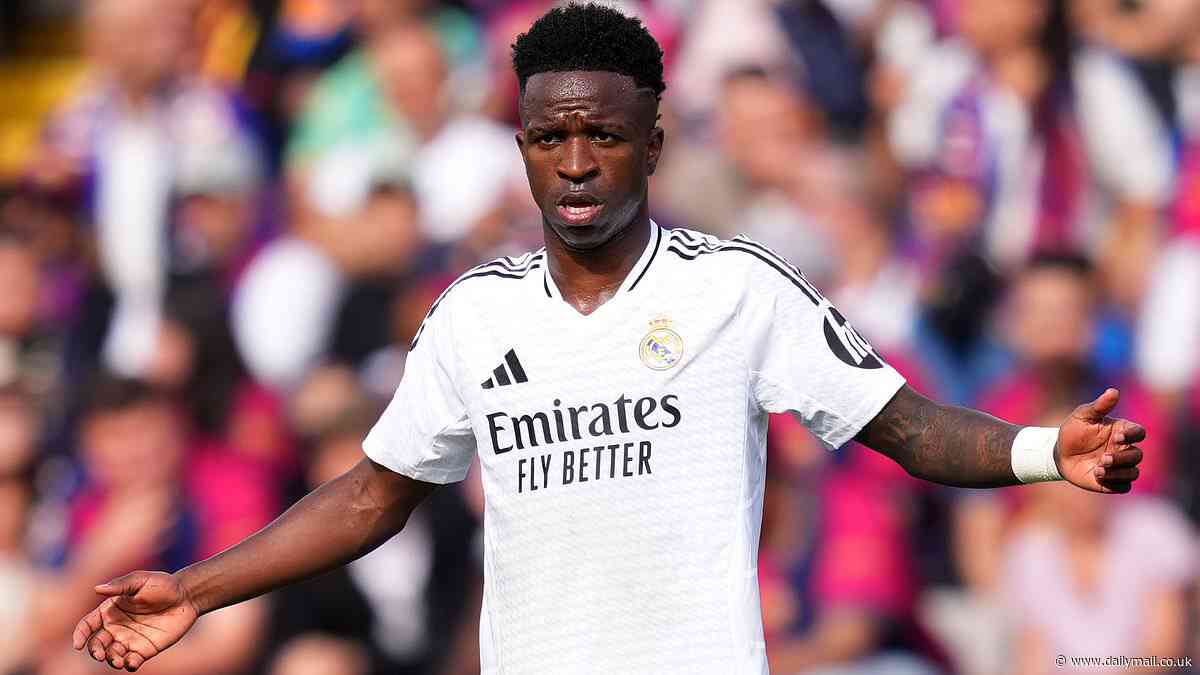Real Madrid 'consider letting Vinicius Jnr move on amid tense contract discussions' - with Brazil star demanding nearly DOUBLE Kylian Mbappe's salary and using a multi-million-pound Saudi deal 'which doesn't exist' as leverage