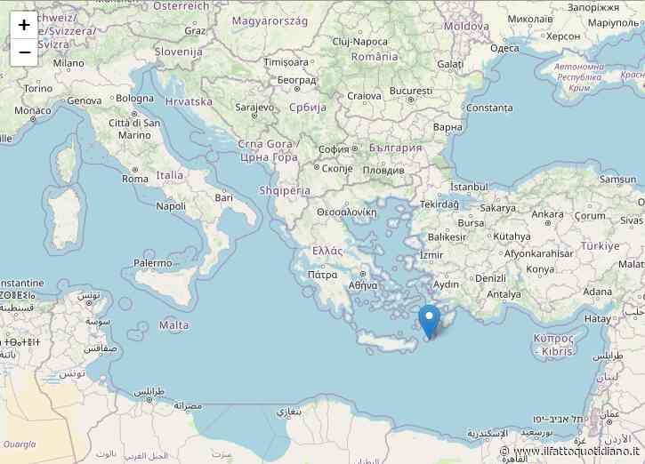 Terremoto di magnitudo 5.9 nel Mar Egeo nella notte: avvertito anche sulle coste di Sicilia, Puglia e Calabria