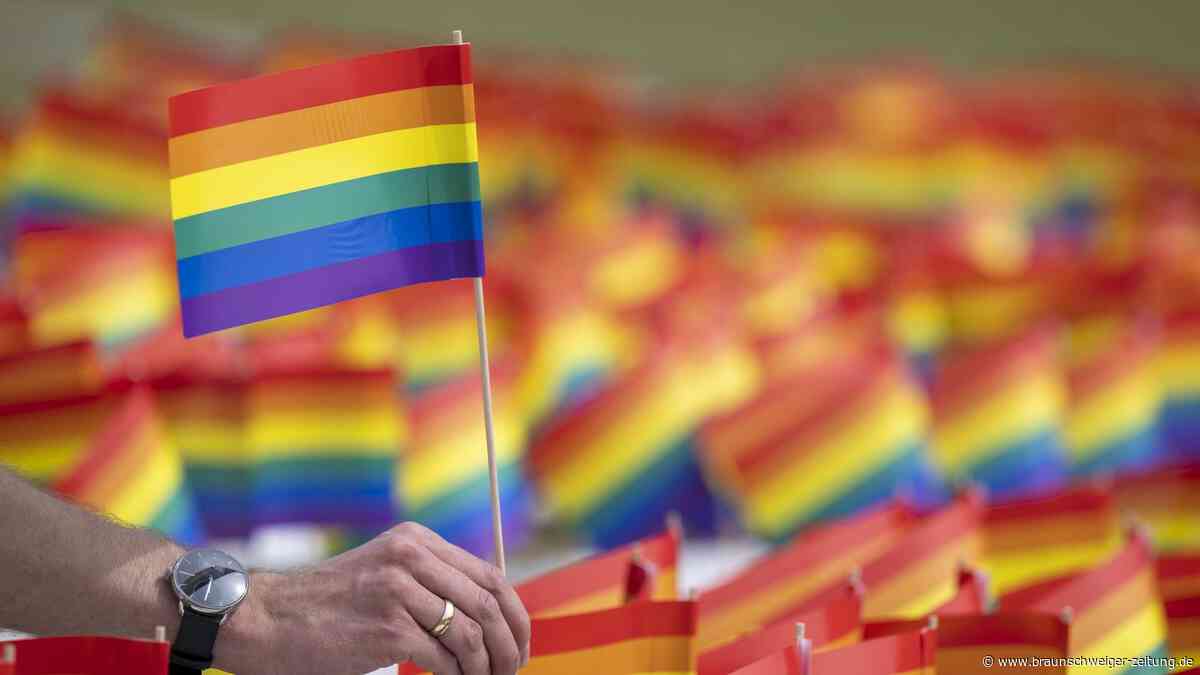 Regenbogenflagge wird am Rathaus Braunschweig gehisst