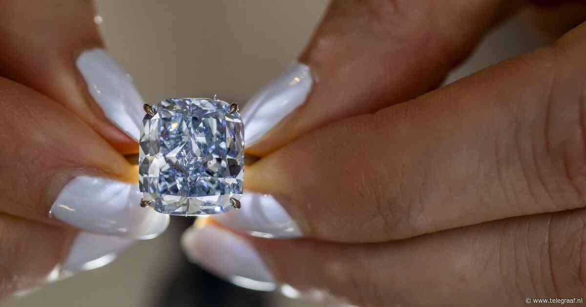 Zeldzame blauwe diamant geveild voor 19 miljoen euro