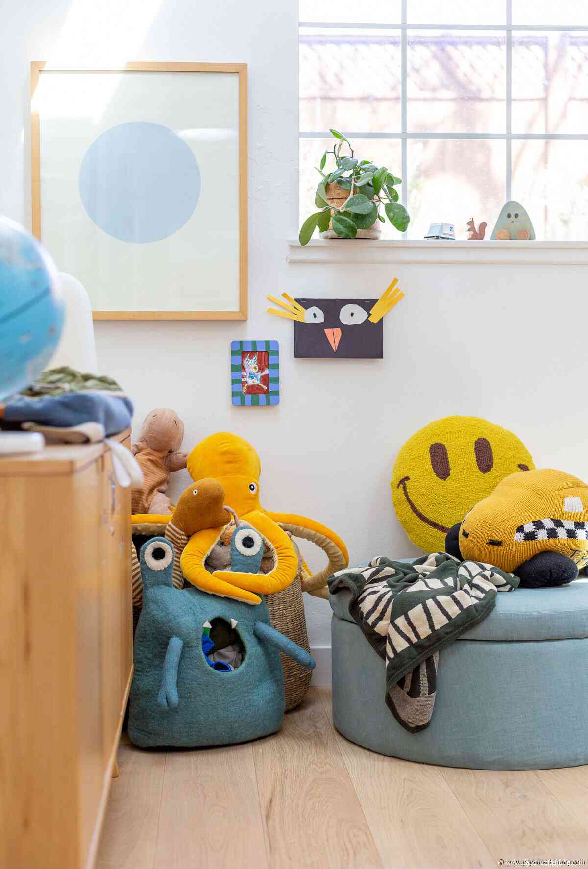 Reupholstering an Ottoman for a Kids Room