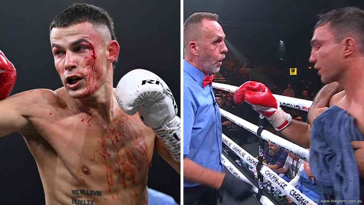 ‘NO! What the f***’: Shock ref call stuns Tszyu as Garside bloodied, but wins hyped return fight
