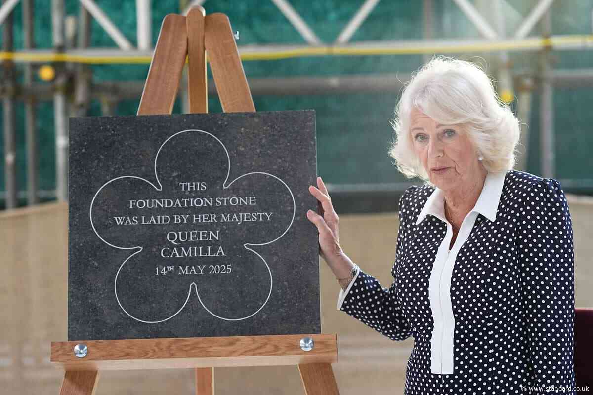 Camilla unveils foundation stone for new Westminster Abbey building