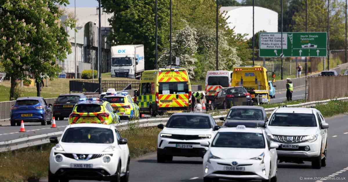 One taken to hospital after car collides with barrier and overturns on Coast Road