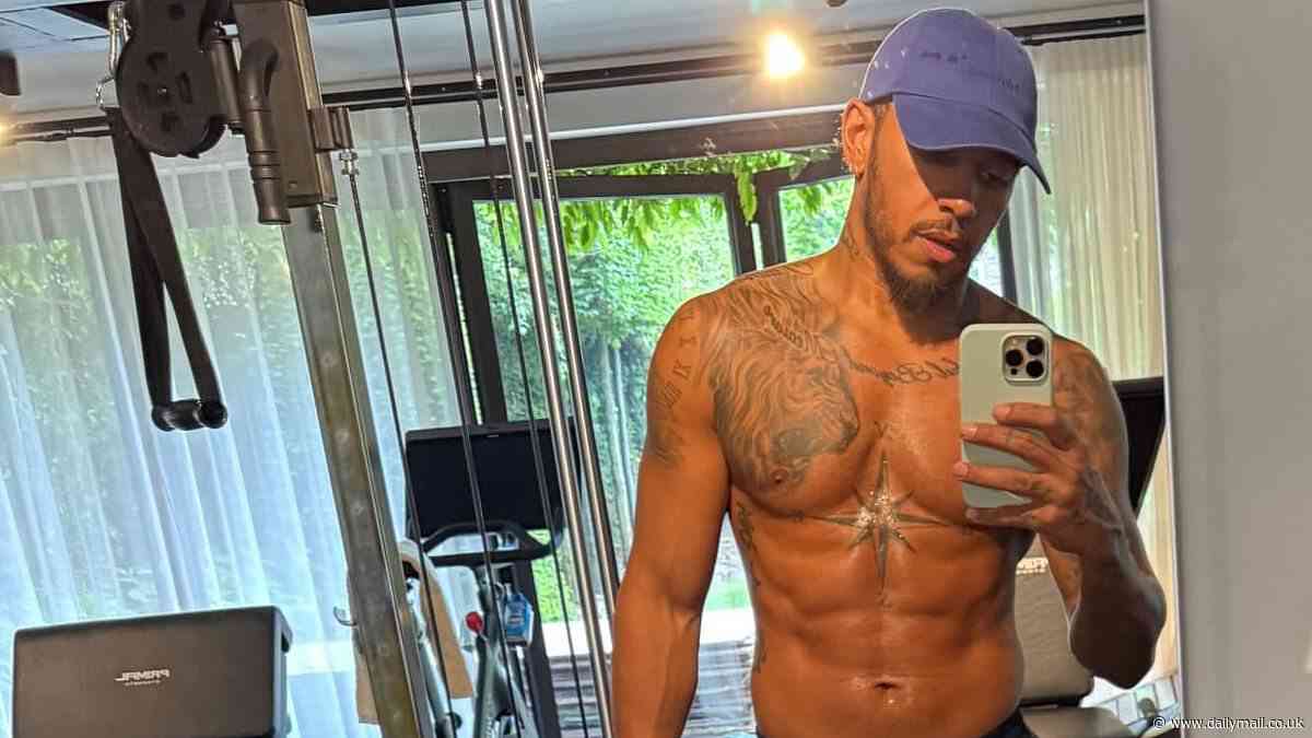 Fans claim Lewis Hamilton's 'Thirst Trap Curse' is BACK after Ferrari star's shirtless gym selfie sparks bizarre theory