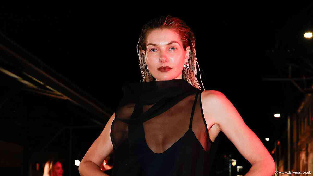 Newly single Jessica Hart dares to bare in completely sheer frock at  Australian Fashion Week after split from race car driver James Kirkham