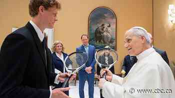 World No. 1 Jannik Sinner gives tennis fan Pope Leo XIV racket at Italian Open