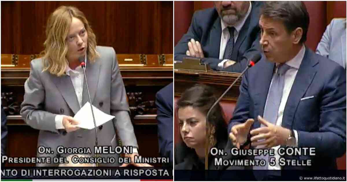 Scontro Conte-Meloni sul riarmo: “Si è fatta fregare in Europa”, “Io non cambio idea come gira il vento”