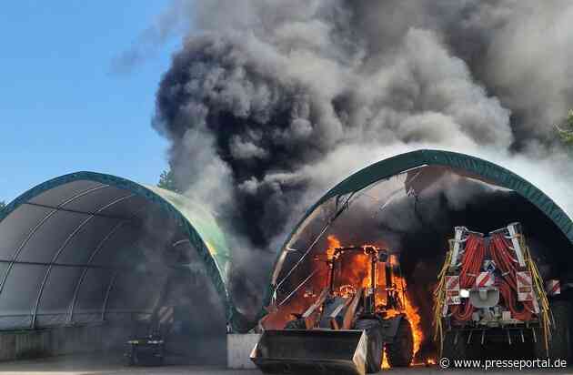 POL-DEL: Landkreis Oldenburg: Brand in Maschinenhalle in Hude ++ zwei Radlader komplett zerstört ++ Ermittlungen zur Brandursache dauern an
