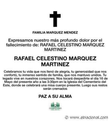 Obituario Rafael Celestino Márquez Martínez