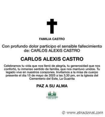 Obituario Carlos Alexis Castro