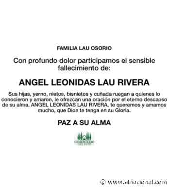 Obituario Ángel Leonidas Lau Rivera