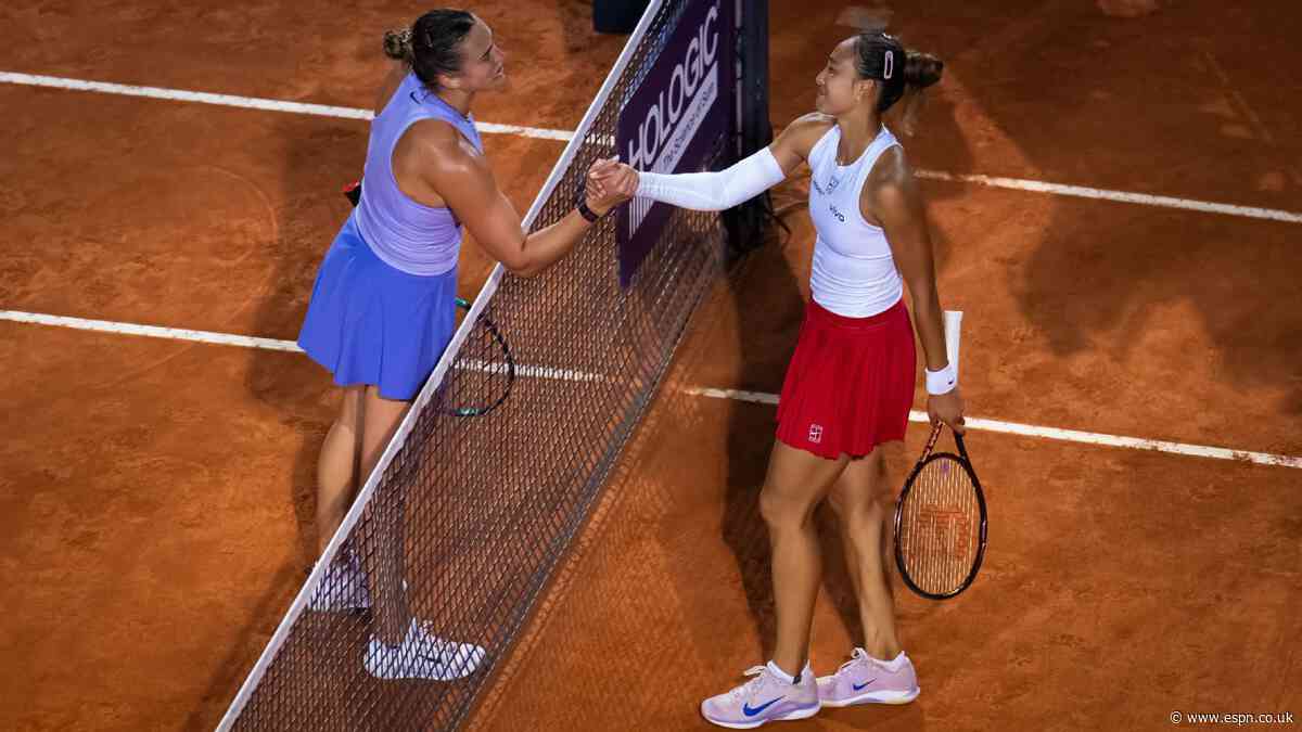 Zheng ousts No. 1 Sabalenka in Rome; Gauff next