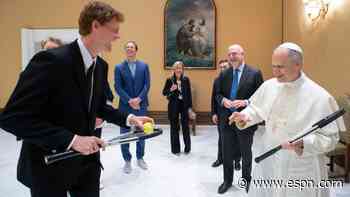 Sinner meets new pope Leo XIV on Rome off day