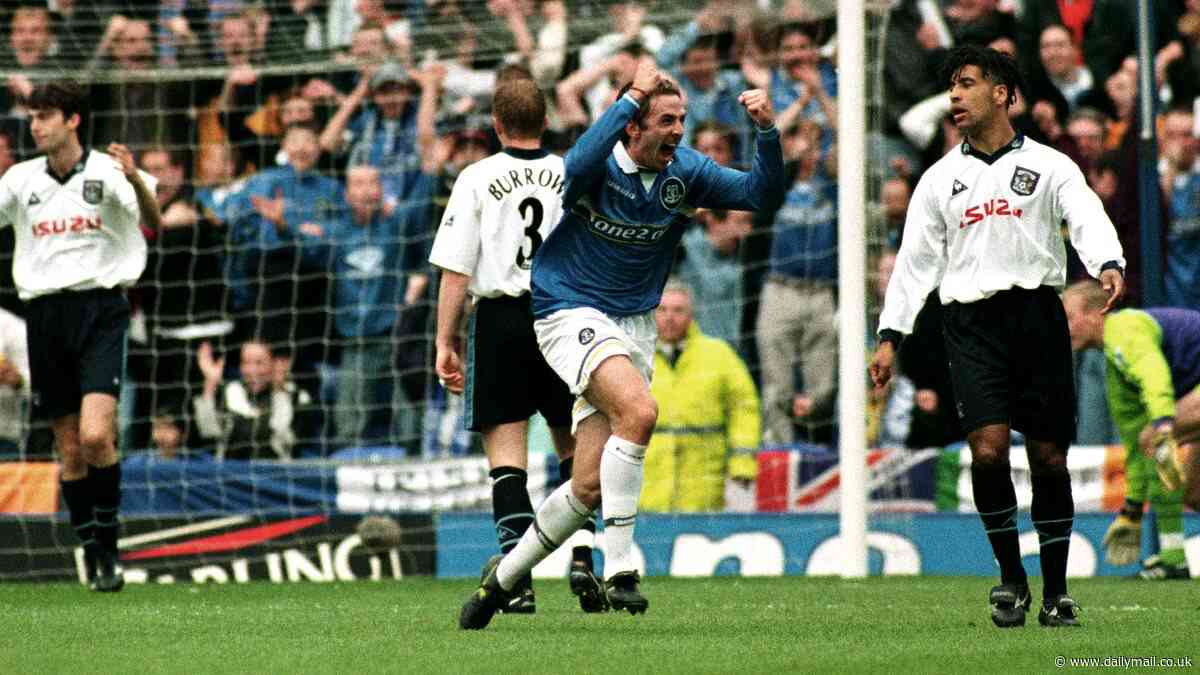 Everton cult hero who is now a LAWYER recalls the day he saved them from relegation in 1998 as Toffees say goodbye to Goodison Park