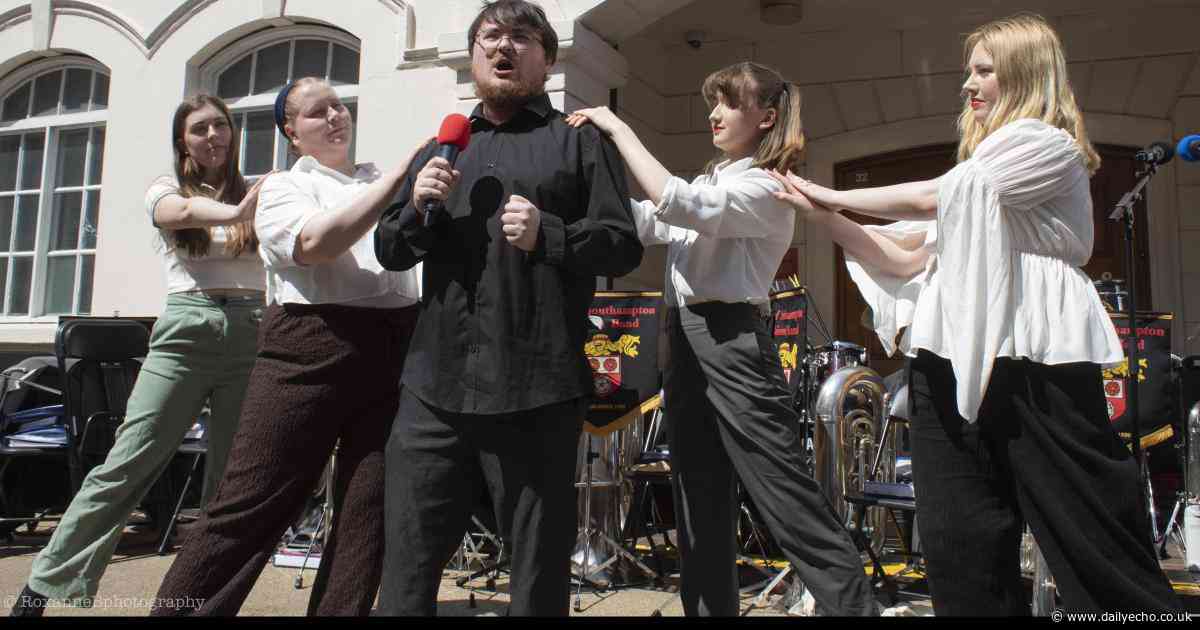 University students perform at street party to celebrate VE Day