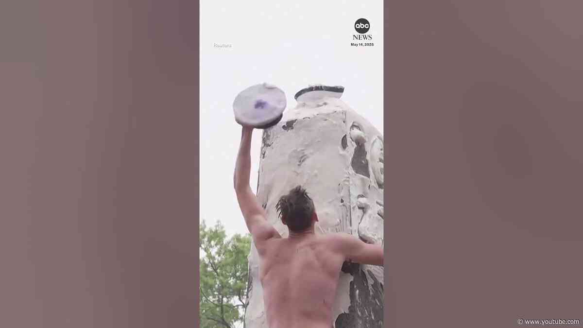 Navy plebes complete annual greased monument climb