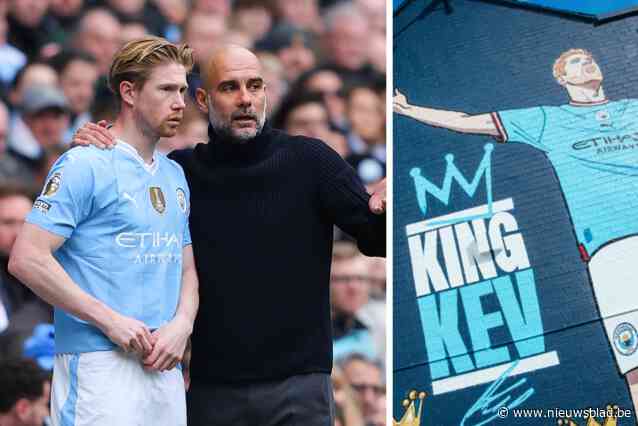 IN BEELD. Manchester City onthult metershoge muurschildering van Kevin De Bruyne
