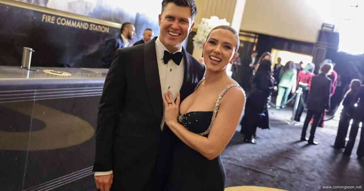 Scarlett Johansson Avoids Husband Colin Jost’s Kiss in SNL Promo