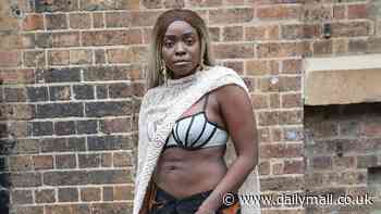 'Fake influencer' Suzan Mutesi arrives at Australian Fashion Week wearing just a bra as a top - after causing chaos last year by rocking up in a towel