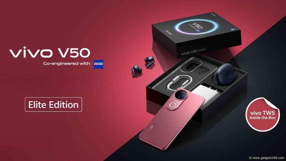 Vivo V50 Elite Edition Launched in India, Comes Bundled With Vivo TWS 3e