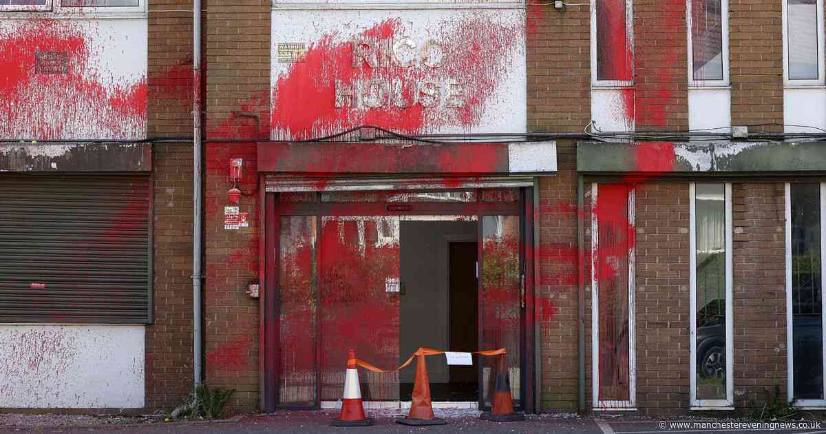 Police launch investigation after office block smashed up and covered in red paint in 'anti-Semitic attack'