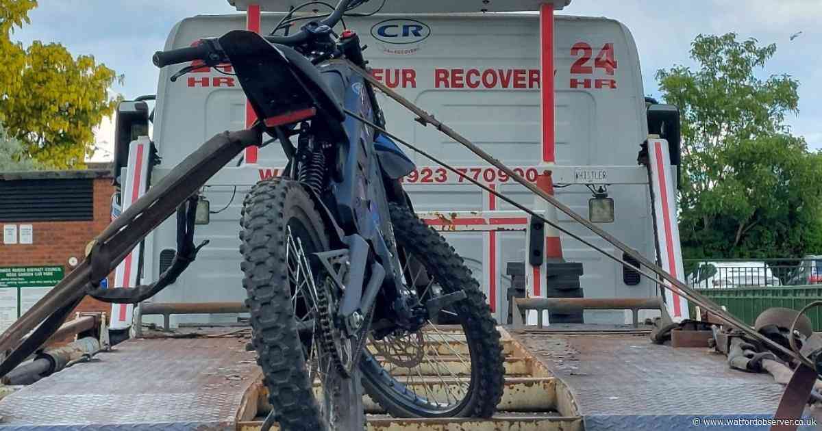 E-bike 'nearly hit mother with baby in her arms' before vehicle seized