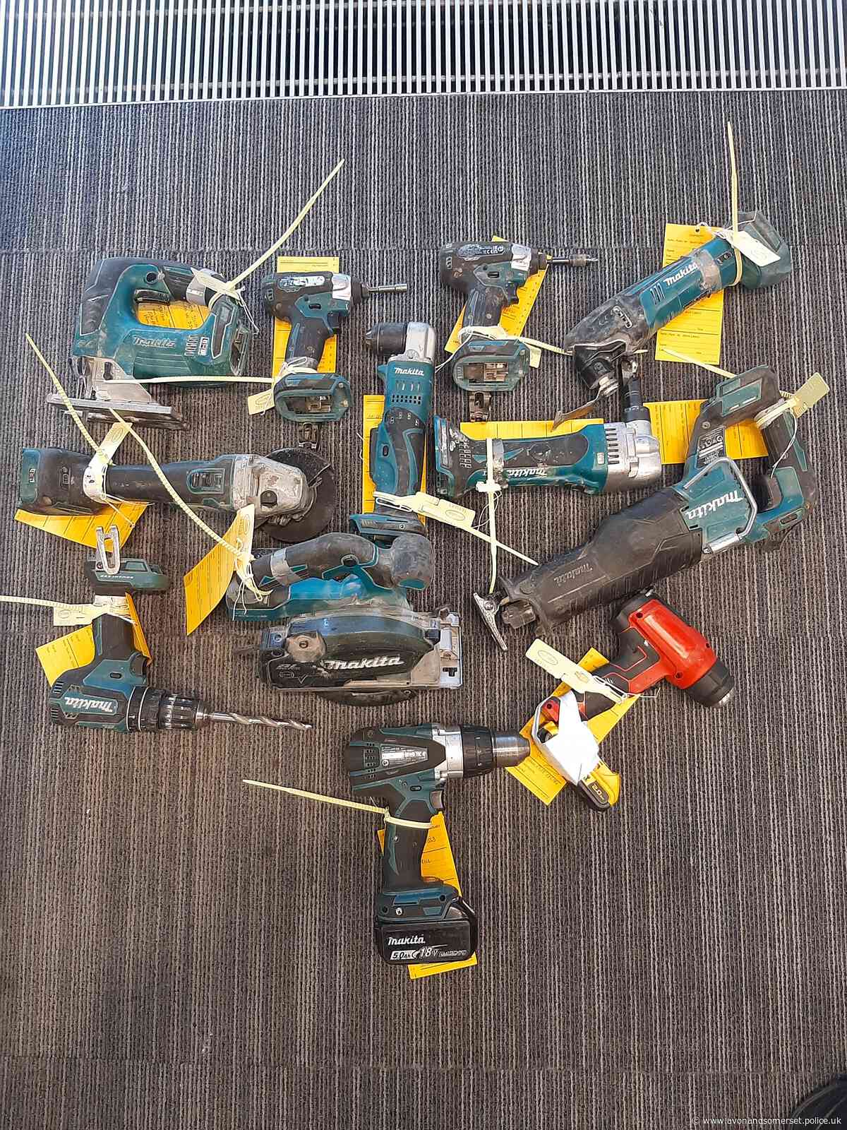 Tools recovered after man arrested in Somerset