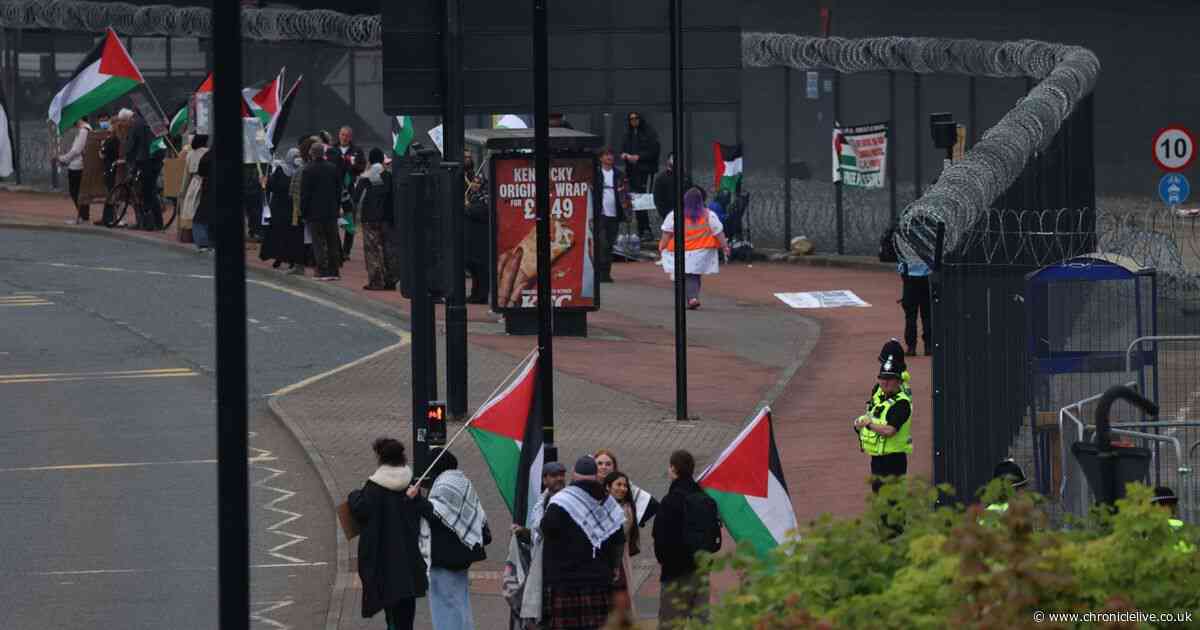 Police attend Pro-Palestine protest as demonstrators return to Newcastle's Armstrong Works site