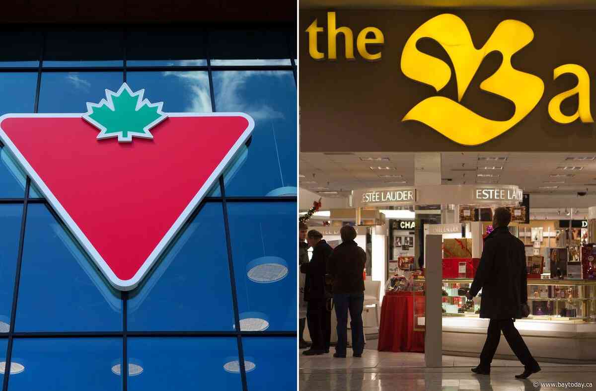 Hudson’s Bay to sell name, stripes, brands to Canadian Tire for $30 million