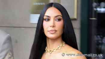 Kim Kardashian puts on a busty display in a bandeau top as she steps out in Paris with pal Katy Perry and mother Kris Jenner after testimony in $10million jewellery heist trial