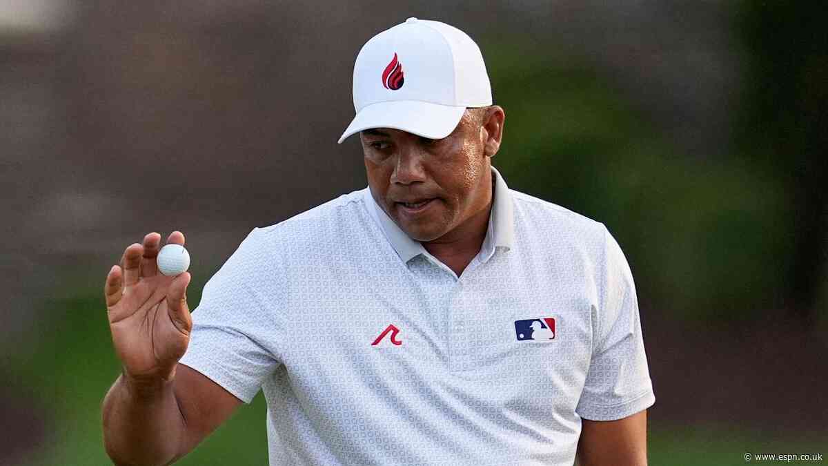 Vegas rides late birdie binge to 64, leads PGA