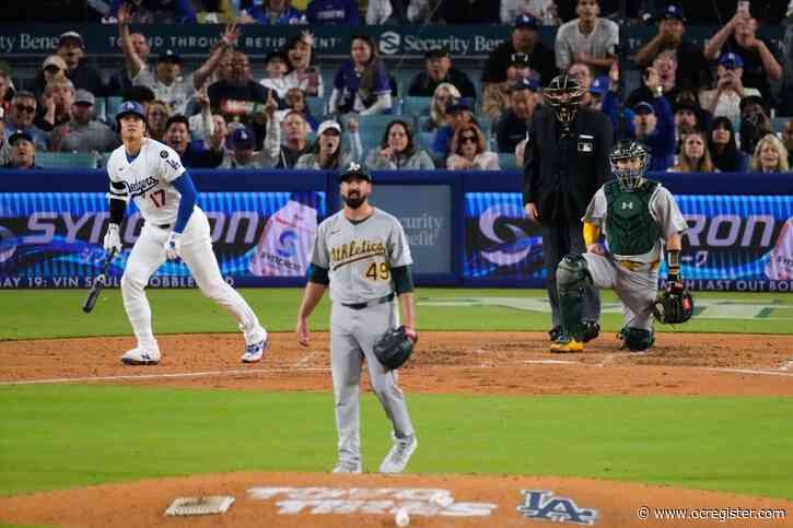 Dodgers hit 5 home runs including 2 by Shohei Ohtani in rout of A’s