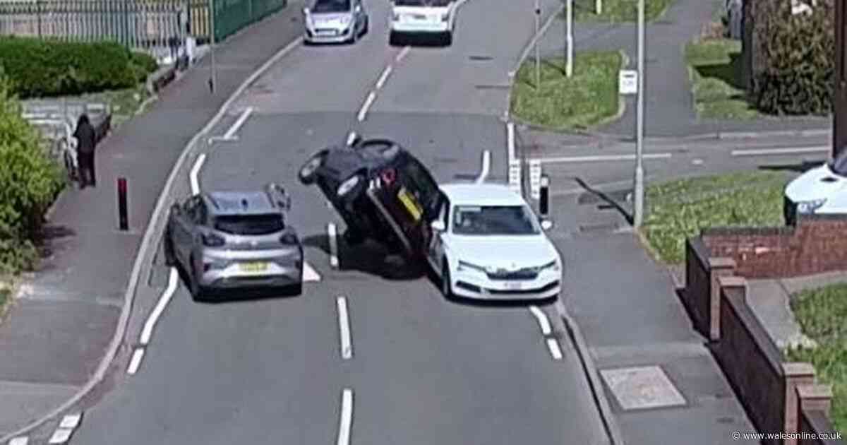 Dangerous driver crashed into two vehicles then flipped his own car