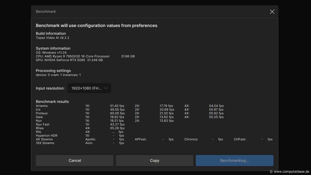 Topaz Video AI 6: Benchmarks der Video-AI-Software mit TensorRT für Blackwell