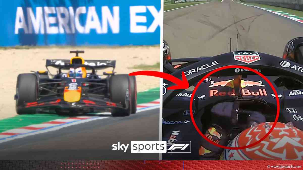 Verstappen THUMPS steering wheel in frustration at sliding Red Bull