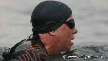 Legendary US rocker looks almost unrecognisable as he competes in a triathlon in Western Sydney