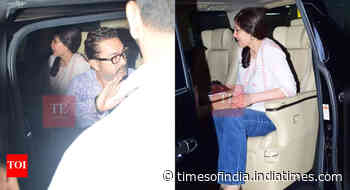 Aamir shares a warm kiss with girlfriend Gauri at airport